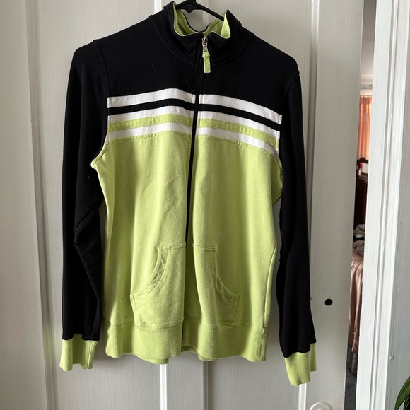 Athletic jacket - bright green black and white SJB active medium - Picture 1 of 7